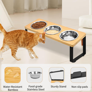 Elevate Your Pet's Dining Experience with the Iron Wood Pet Feeding Rack